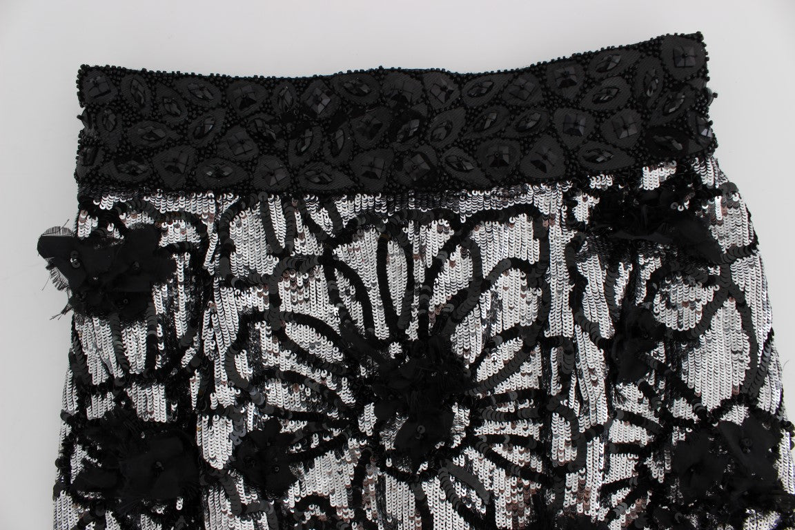 Dolce &amp; Gabbana – Designer-Minishorts mit hoher Taille und Pailletten