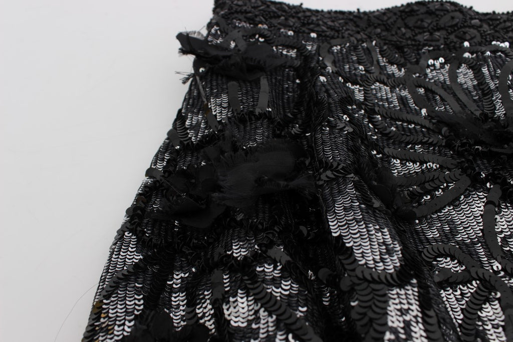 Dolce &amp; Gabbana – Designer-Minishorts mit hoher Taille und Pailletten