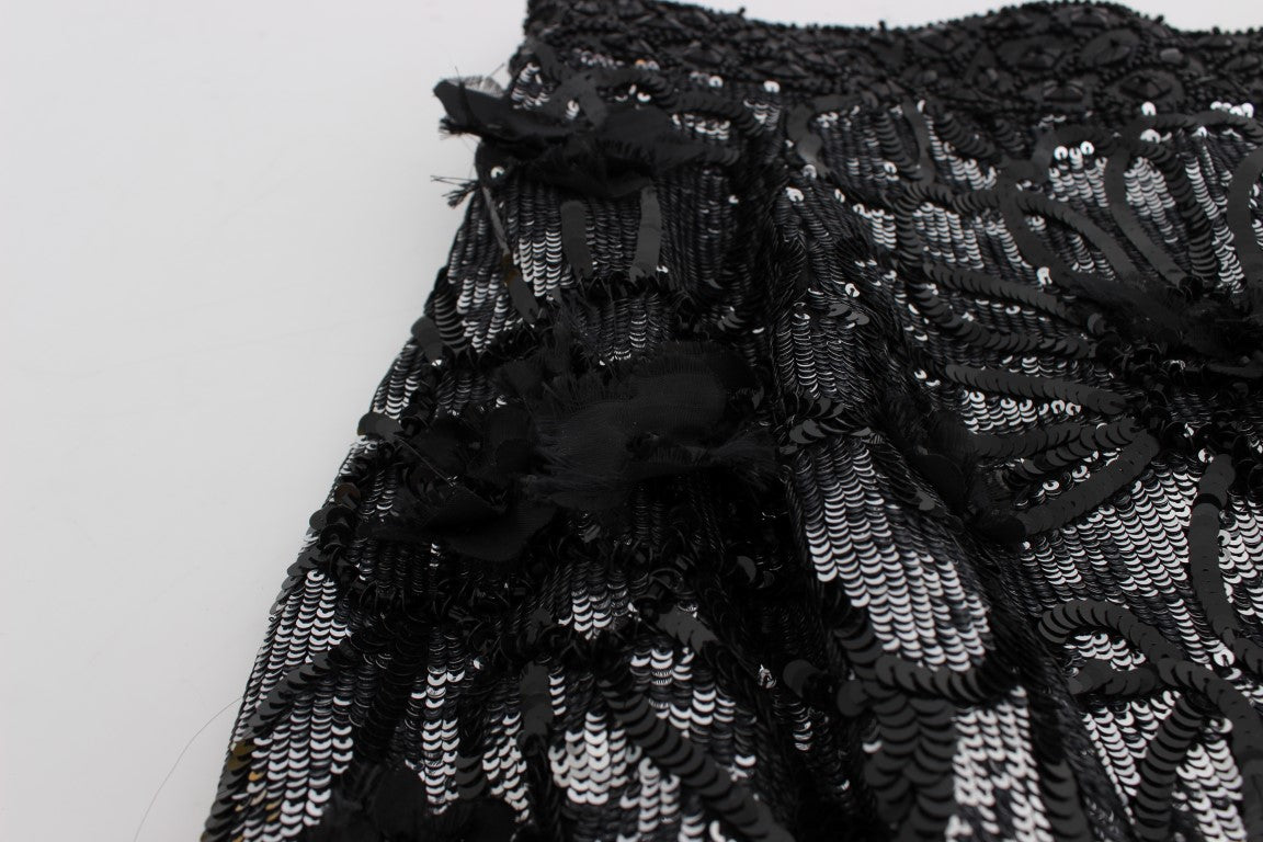 Dolce &amp; Gabbana – Designer-Minishorts mit hoher Taille und Pailletten