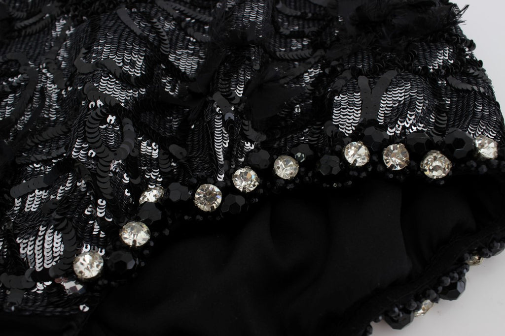 Dolce &amp; Gabbana – Designer-Minishorts mit hoher Taille und Pailletten