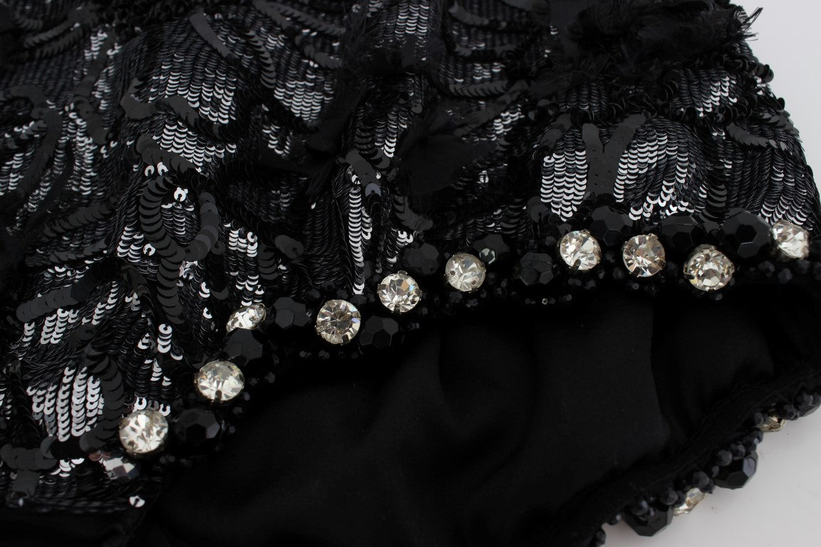 Dolce &amp; Gabbana – Designer-Minishorts mit hoher Taille und Pailletten