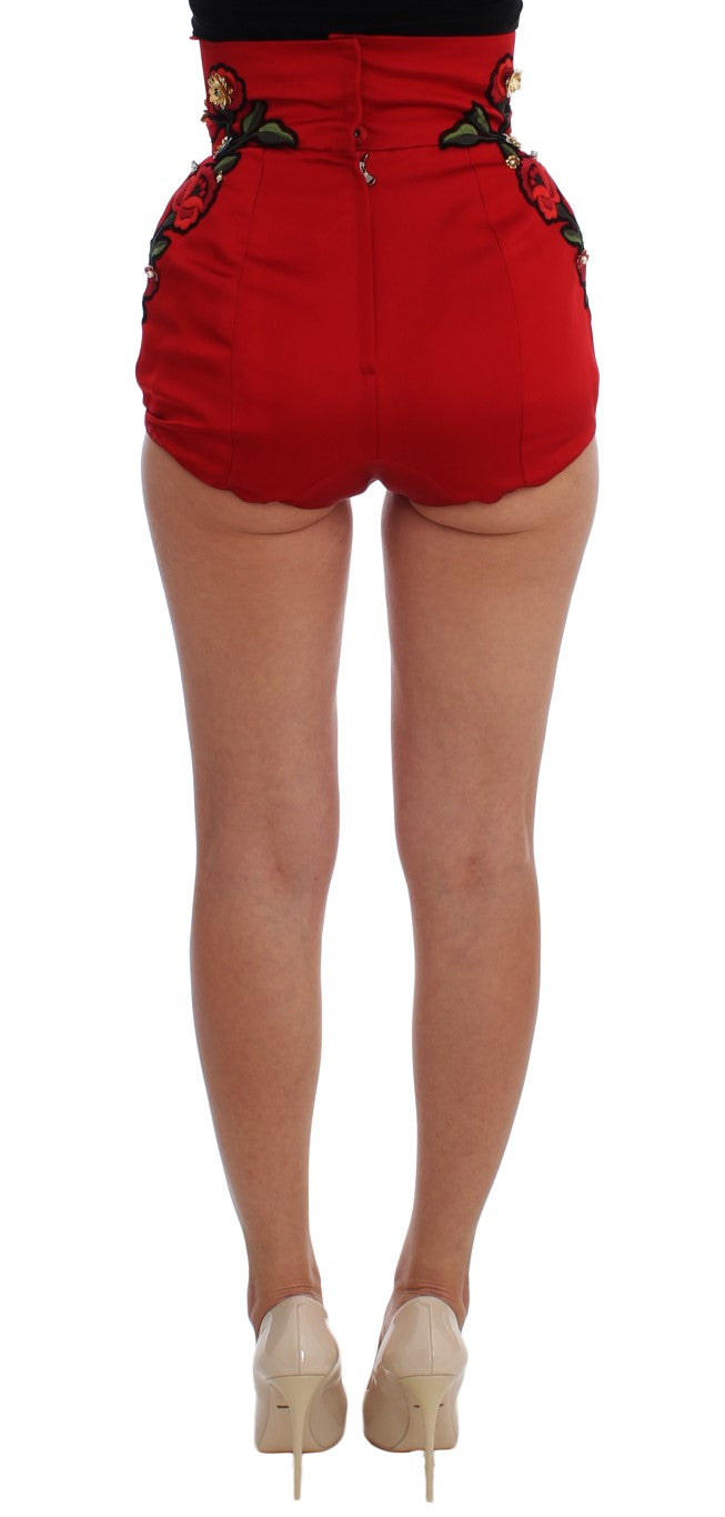 Dolce &amp; Gabbana – Verzauberte Mini-Shorts mit sizilianischer Rose-Stickerei