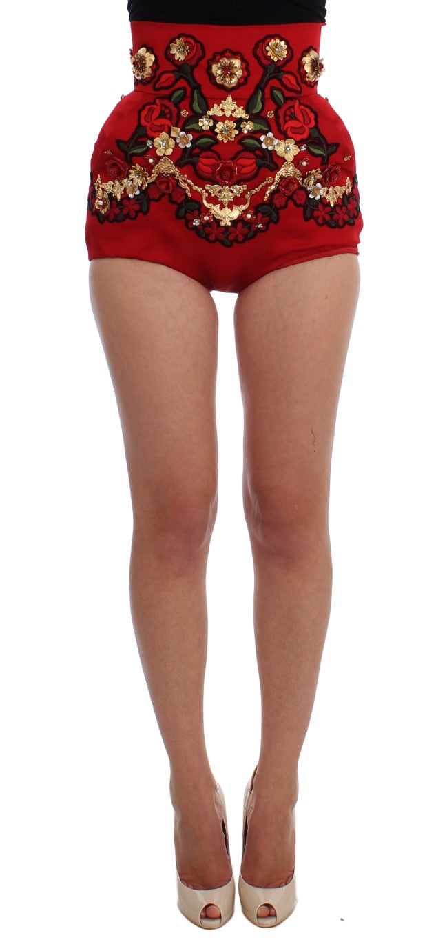 Dolce &amp; Gabbana – Verzauberte Mini-Shorts mit sizilianischer Rose-Stickerei