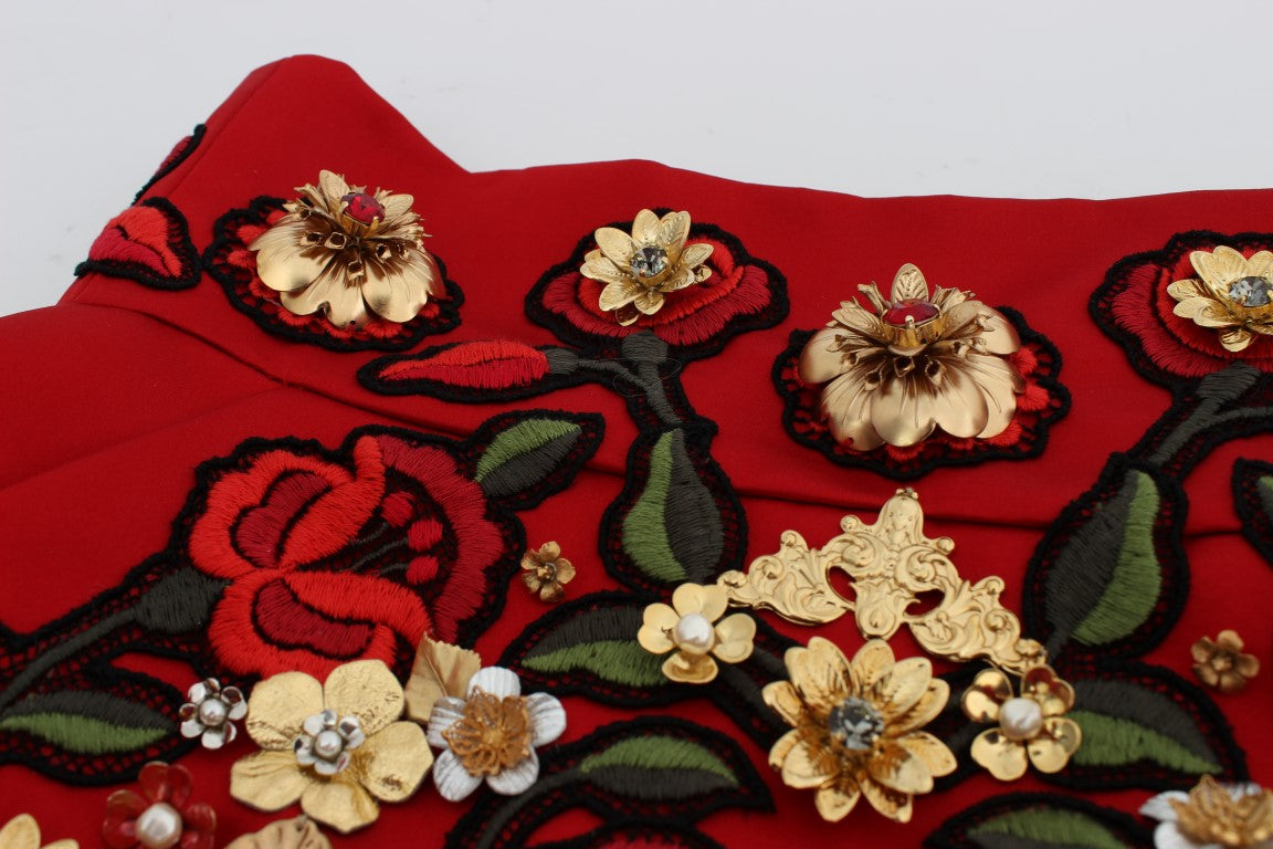 Dolce &amp; Gabbana – Verzauberte Mini-Shorts mit sizilianischer Rose-Stickerei