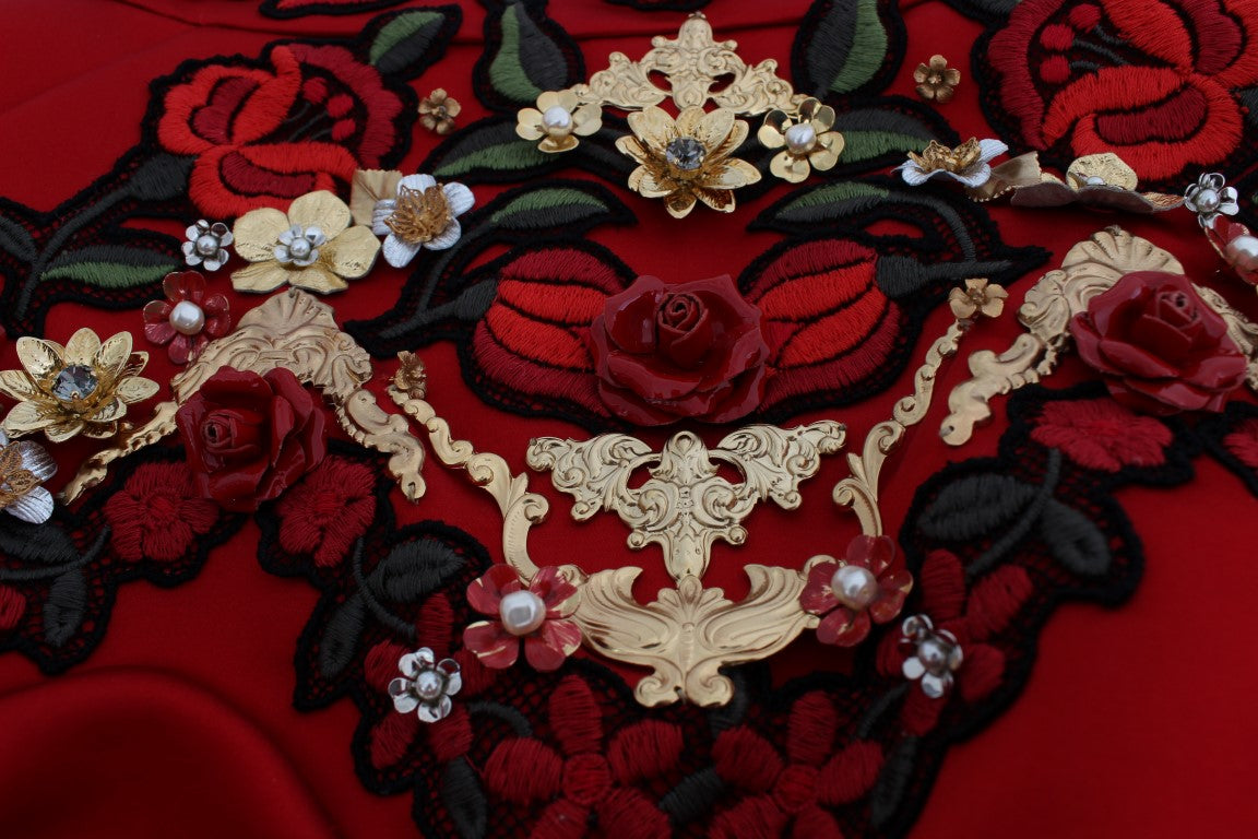 Dolce &amp; Gabbana – Verzauberte Mini-Shorts mit sizilianischer Rose-Stickerei