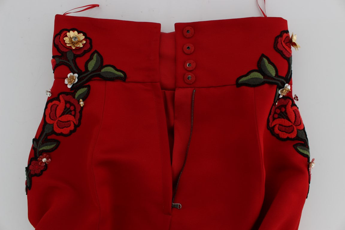 Dolce &amp; Gabbana – Verzauberte Mini-Shorts mit sizilianischer Rose-Stickerei