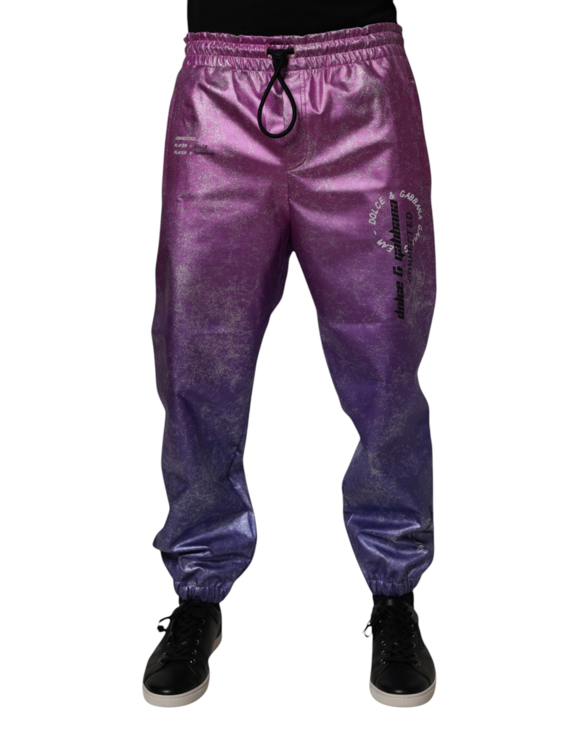 Dolce &amp; Gabbana – Jogginghose in zweifarbigem Pink und Lila