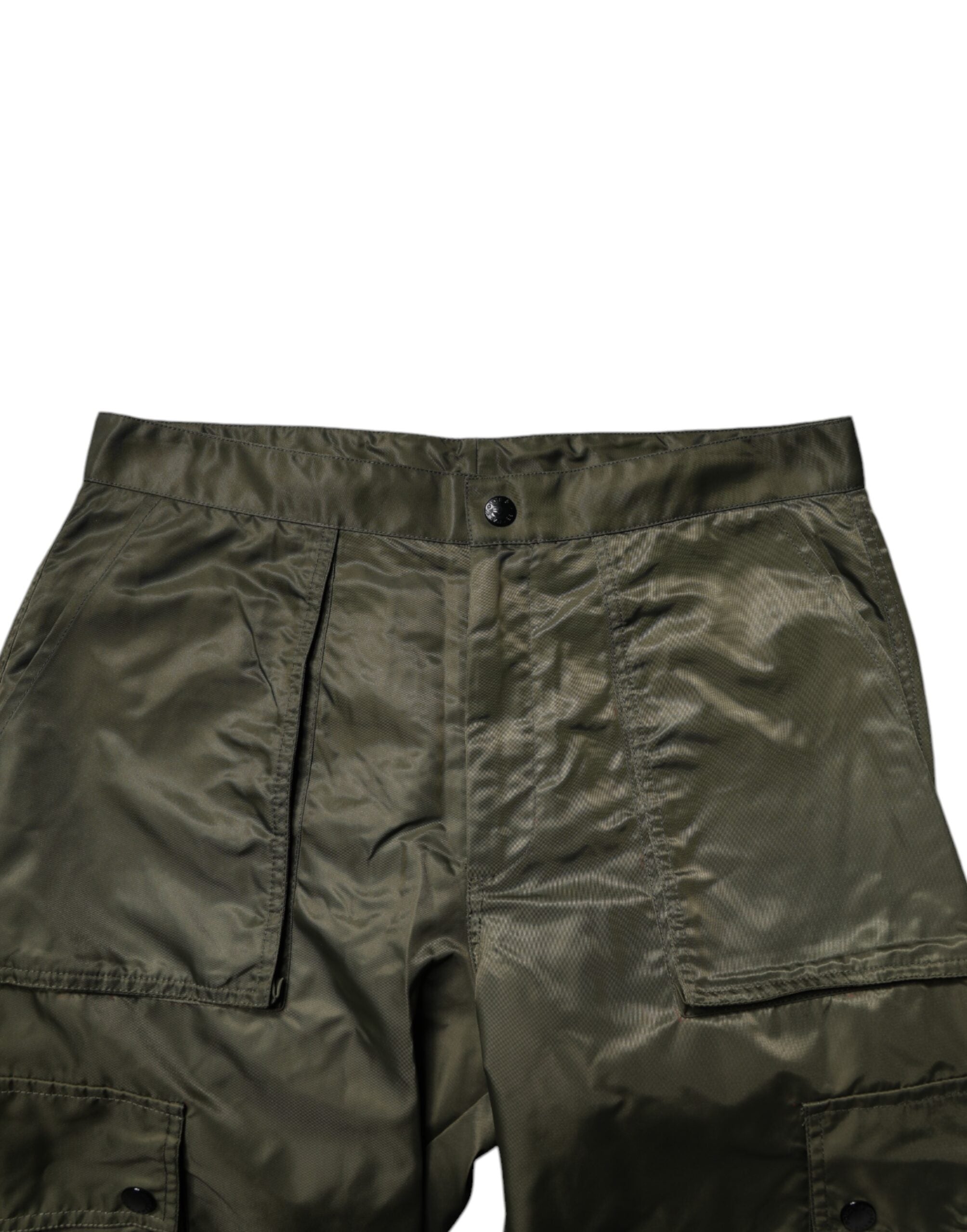 Dolce &amp; Gabbana Dunkelgrüne Cargohose aus Nylon