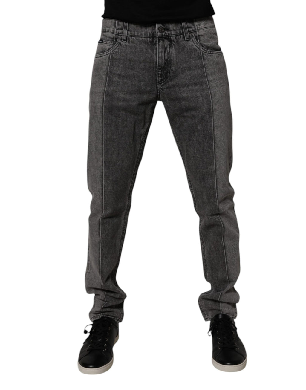 Dolce & Gabbana Two Tone Gray Cotton Denim Jeans