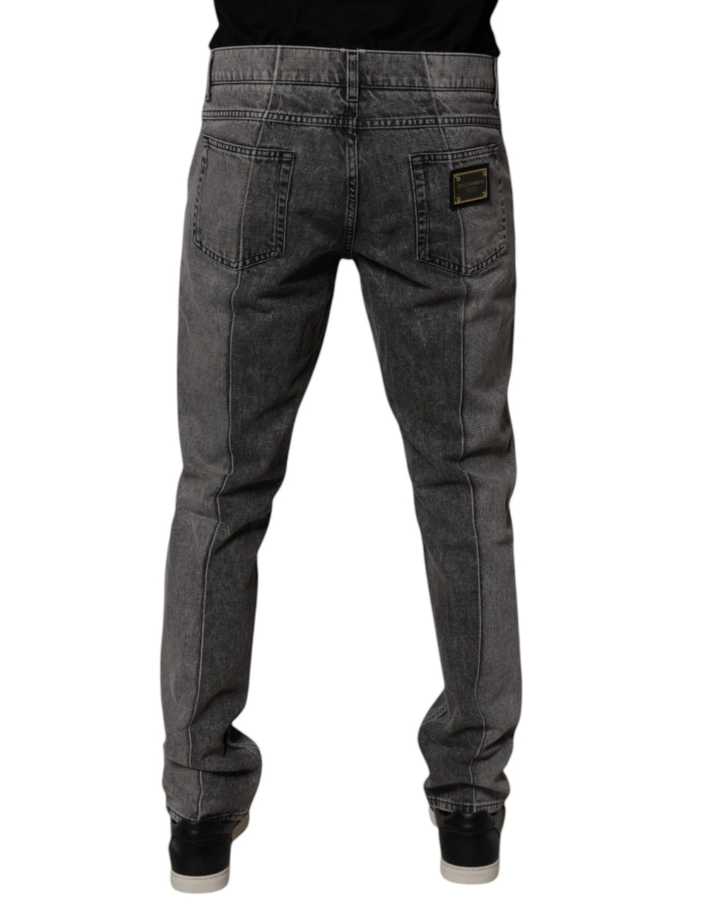 Dolce & Gabbana Two Tone Gray Cotton Denim Jeans