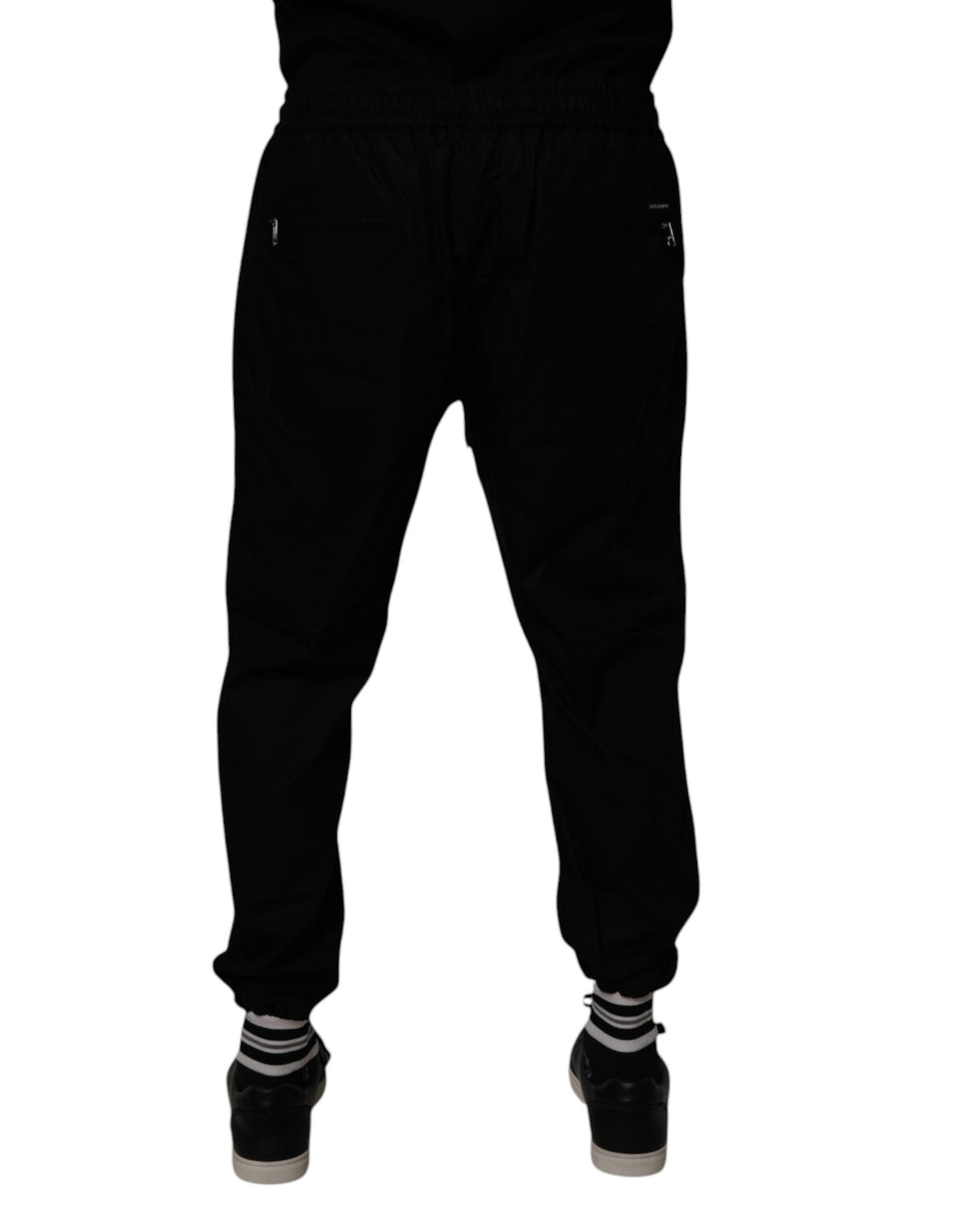 Dolce & Gabbana Black Cotton Men Jogger Sweatpants Pants
