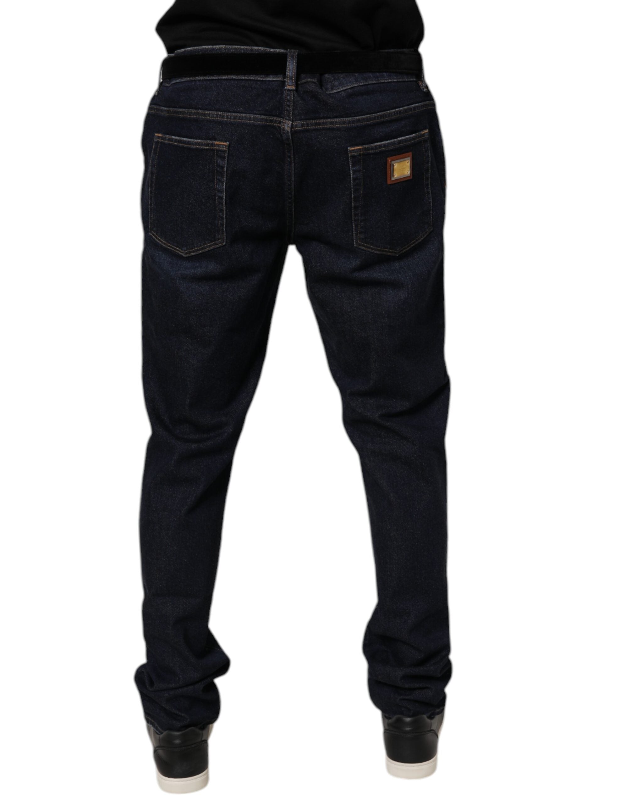 Dolce & Gabbana Dark Blue Cotton Stretch Skinny Denim Jeans