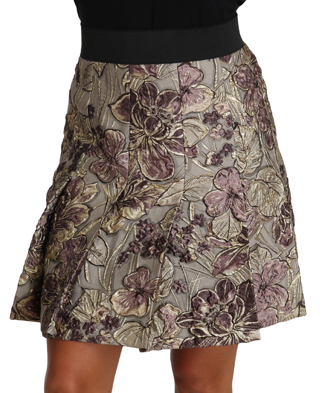 Dolce &amp; Gabbana Eleganter Jacquardrock mit Blumenmuster in A-Linie