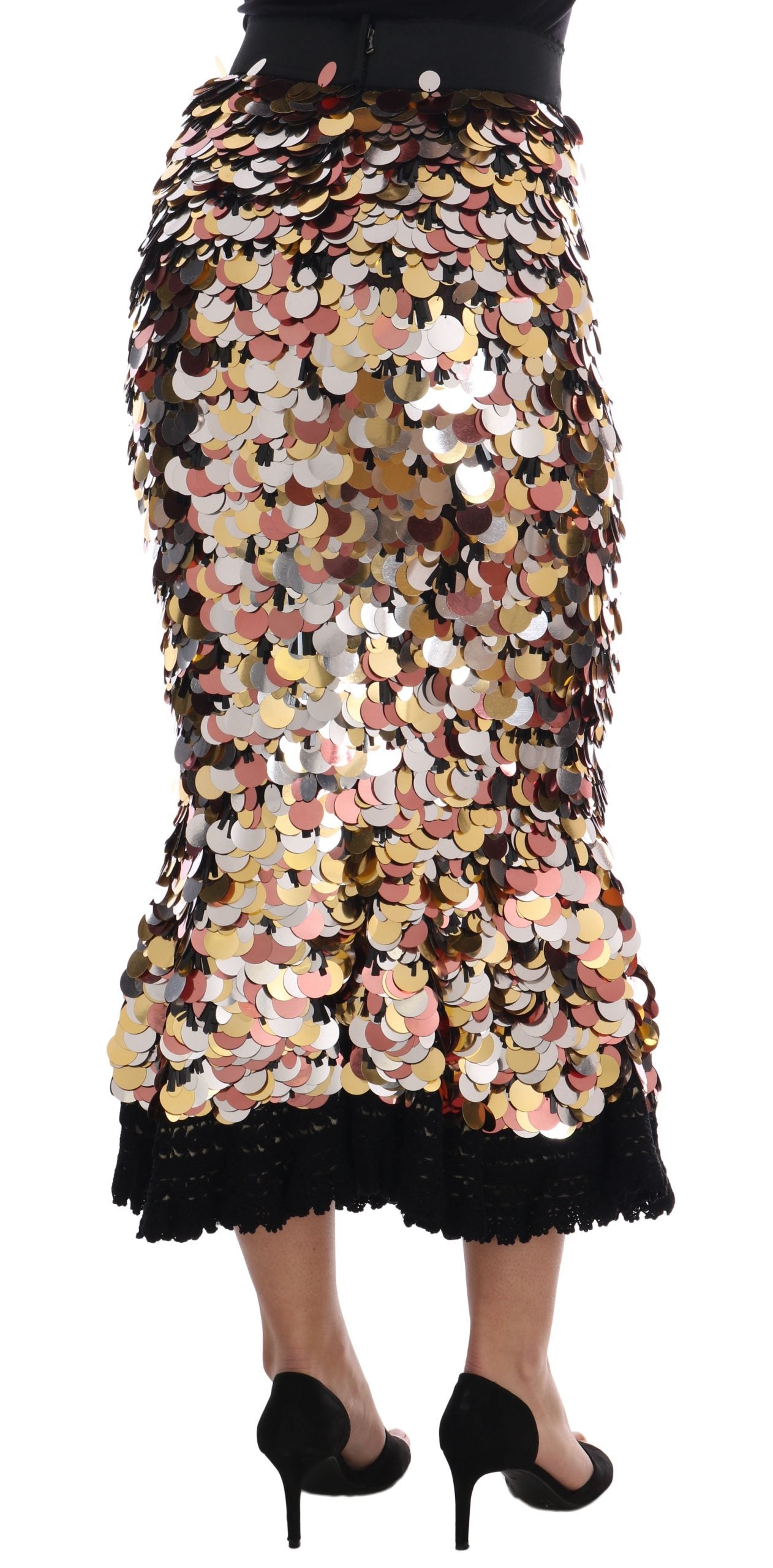 Dolce &amp; Gabbana Paillettenverzierter Bleistiftrock mit hoher Taille