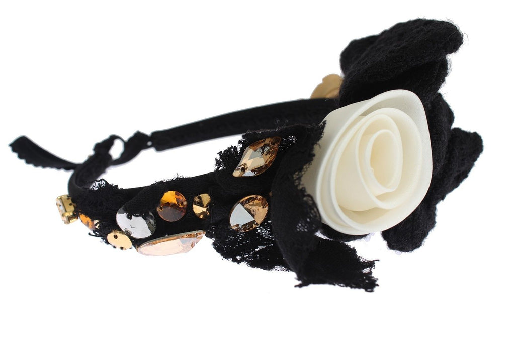 Dolce &amp; Gabbana Elegantes, kristallverziertes Seidendiadem