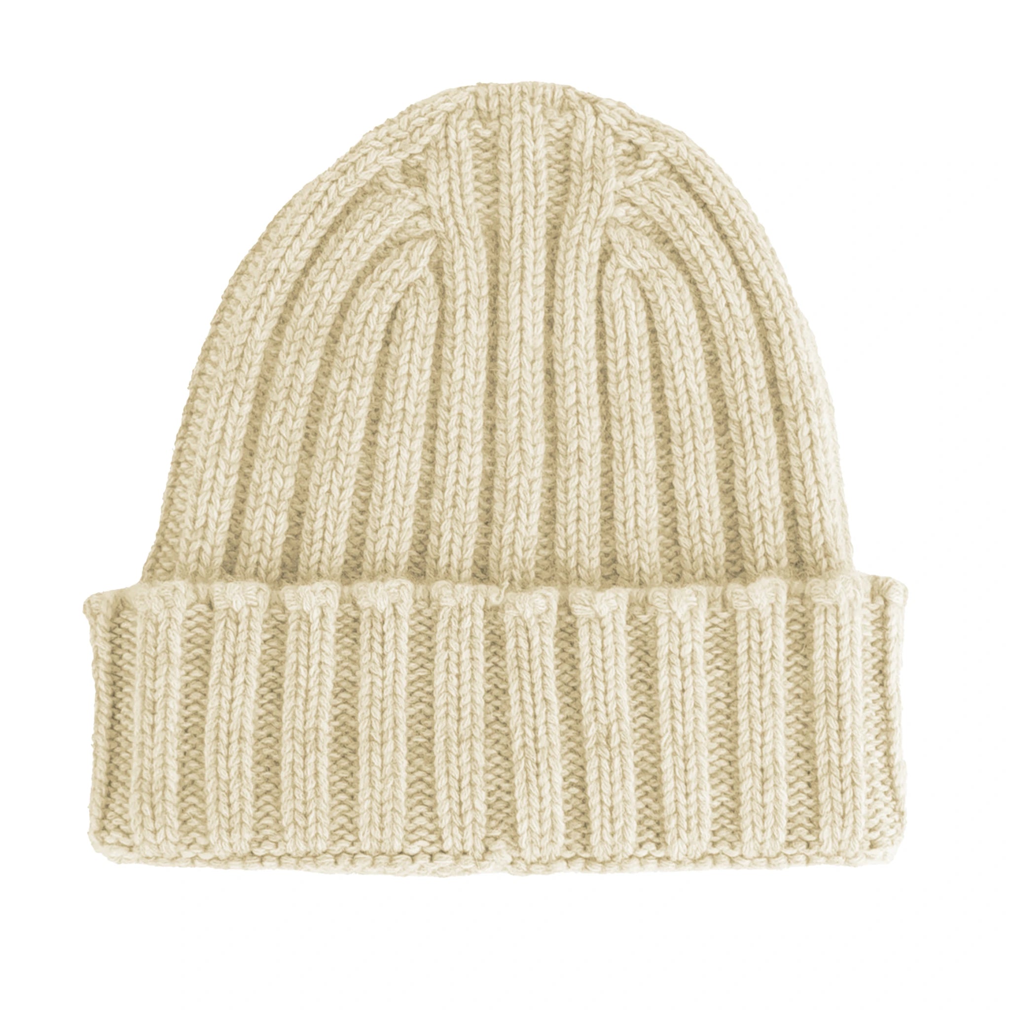 100% Cashmere Caps Beige Unisex