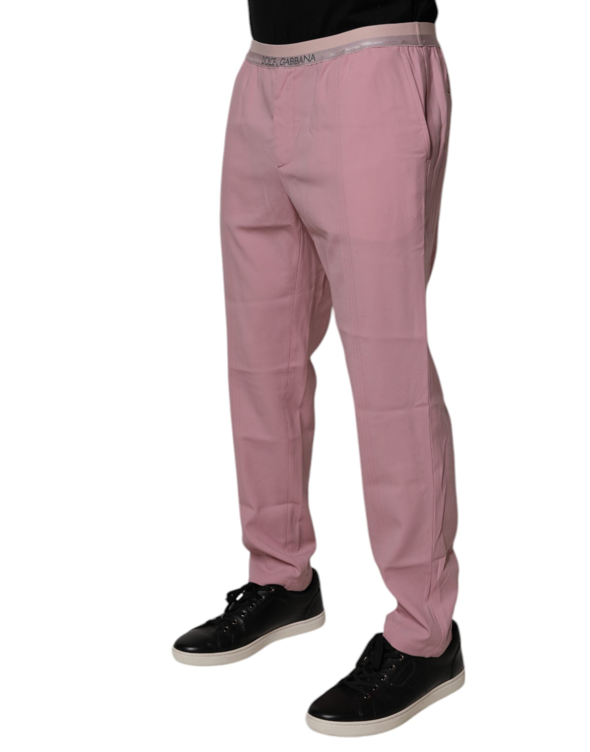 Dolce & Gabbana Pink Cotton Stretch Chino Pants