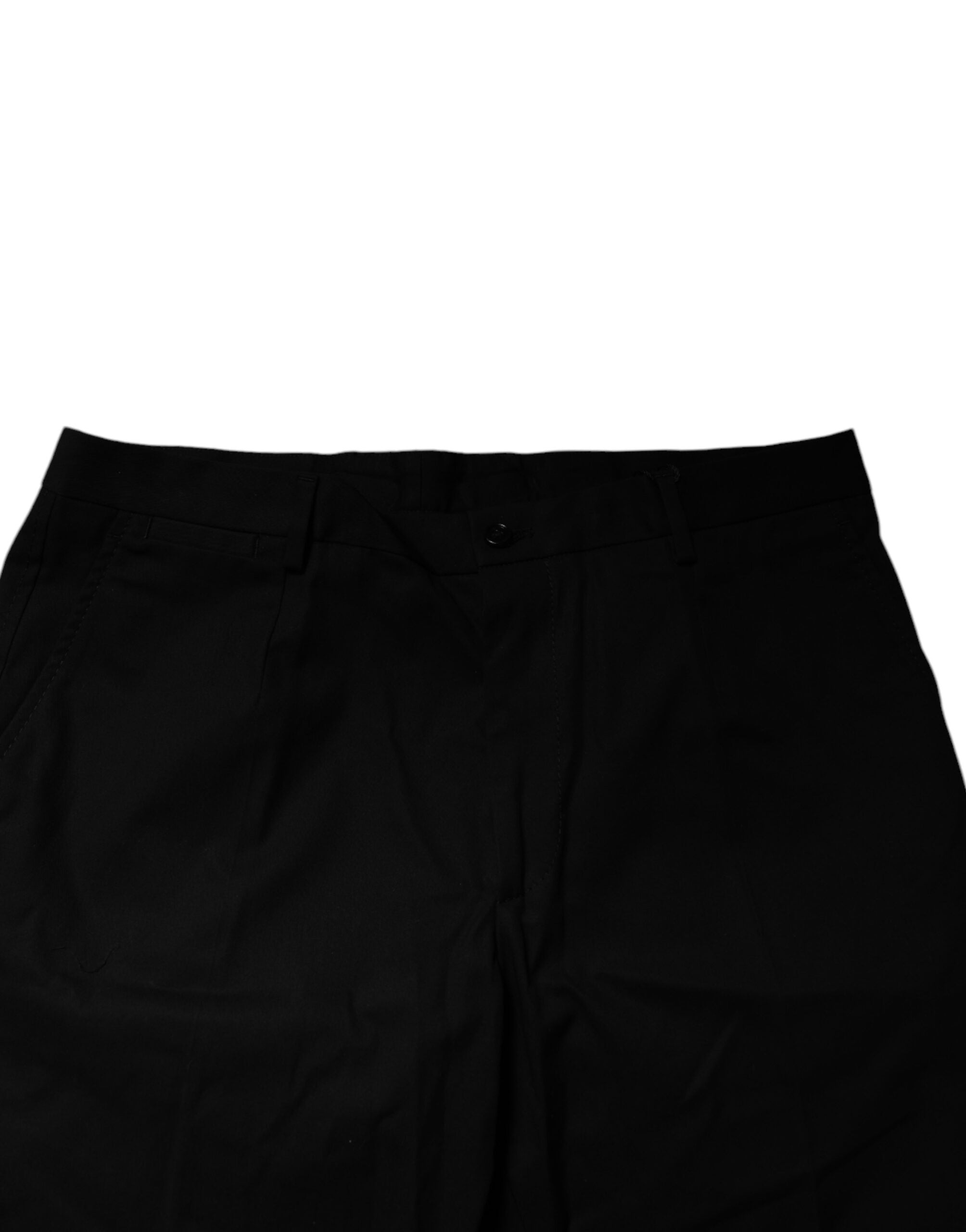Dolce &amp; Gabbana – Schwarze Bermudashorts aus Stretch-Baumwolle mit mittlerer Taille