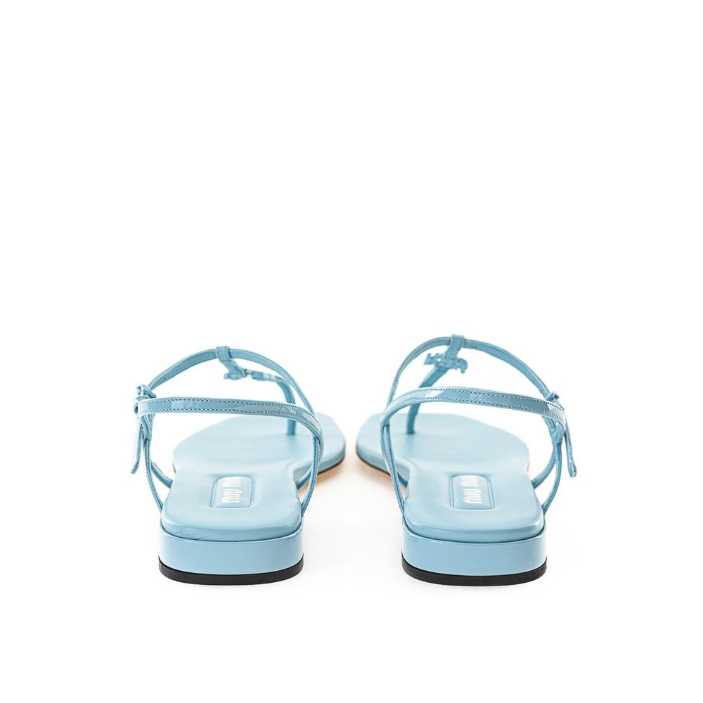 Miu Miu Blaue Lackledersandalen