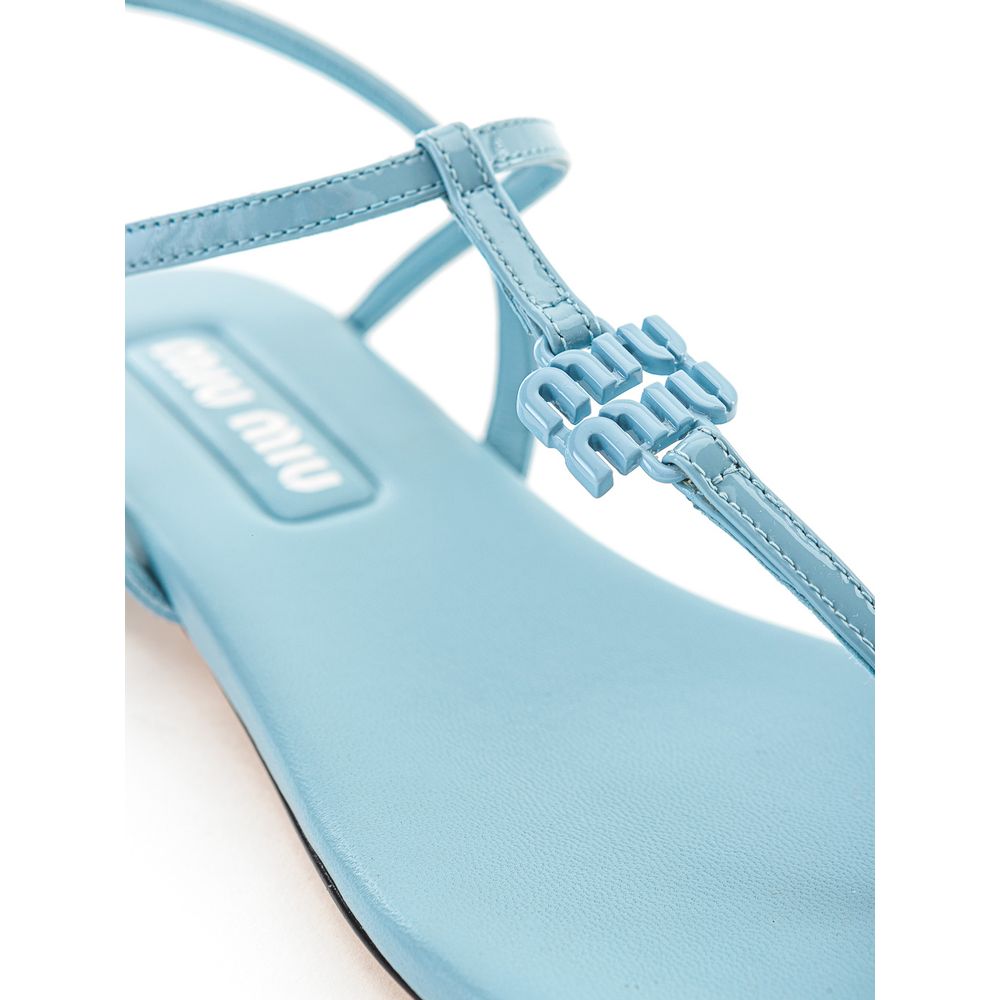 Miu Miu Blaue Lackledersandalen