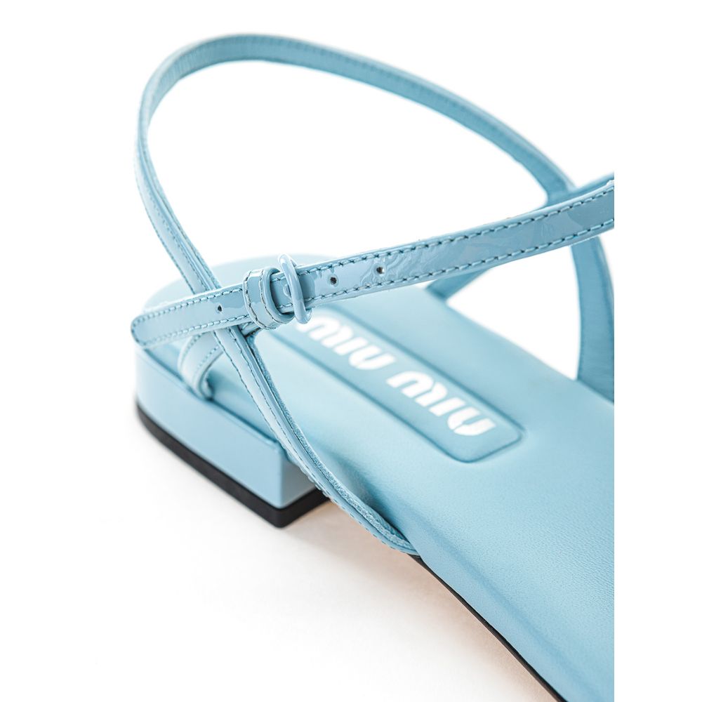 Miu Miu Blaue Lackledersandalen