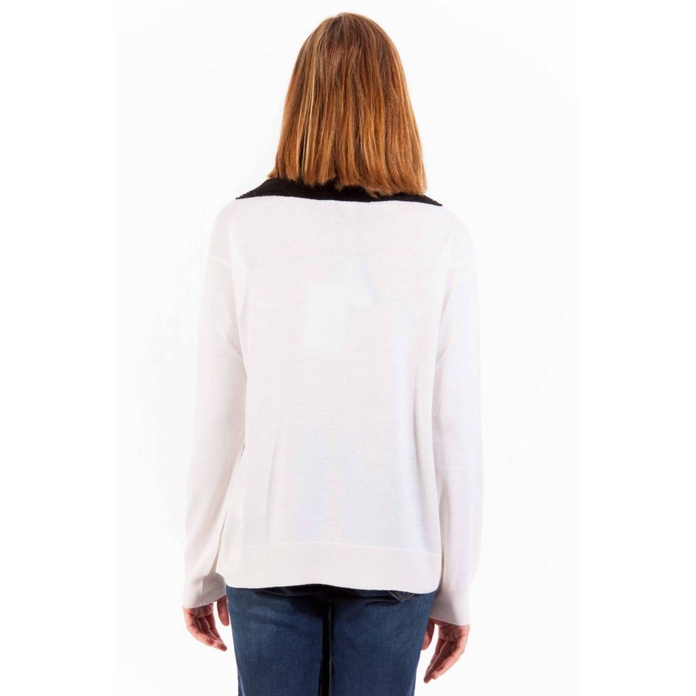 Love Moschino Weißer Wollpullover für Damen