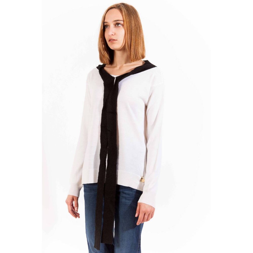 Love Moschino Weißer Wollpullover für Damen