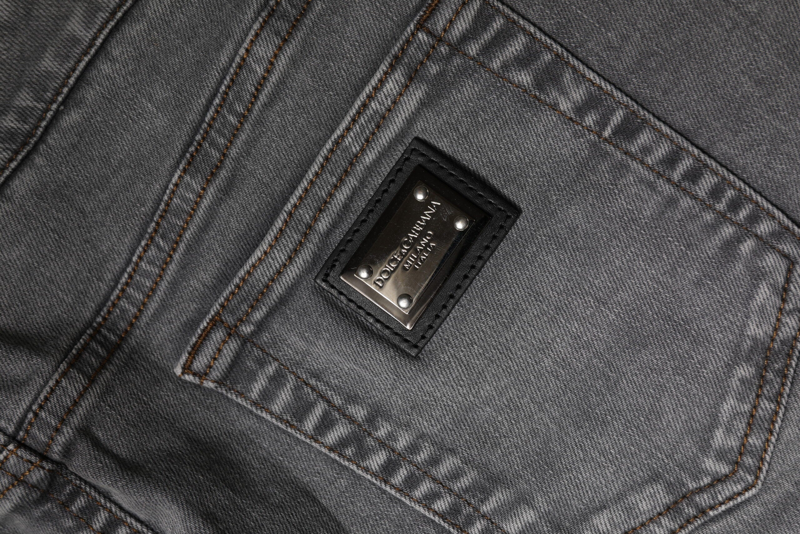 Dolce &amp; Gabbana – Grauer Minirock aus Stretch-Baumwolle mit mittlerer Taille