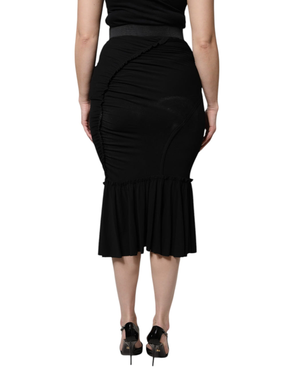 Dolce &amp; Gabbana – Schwarzer Midirock mit hoher Taille im Meerjungfrauenschnitt