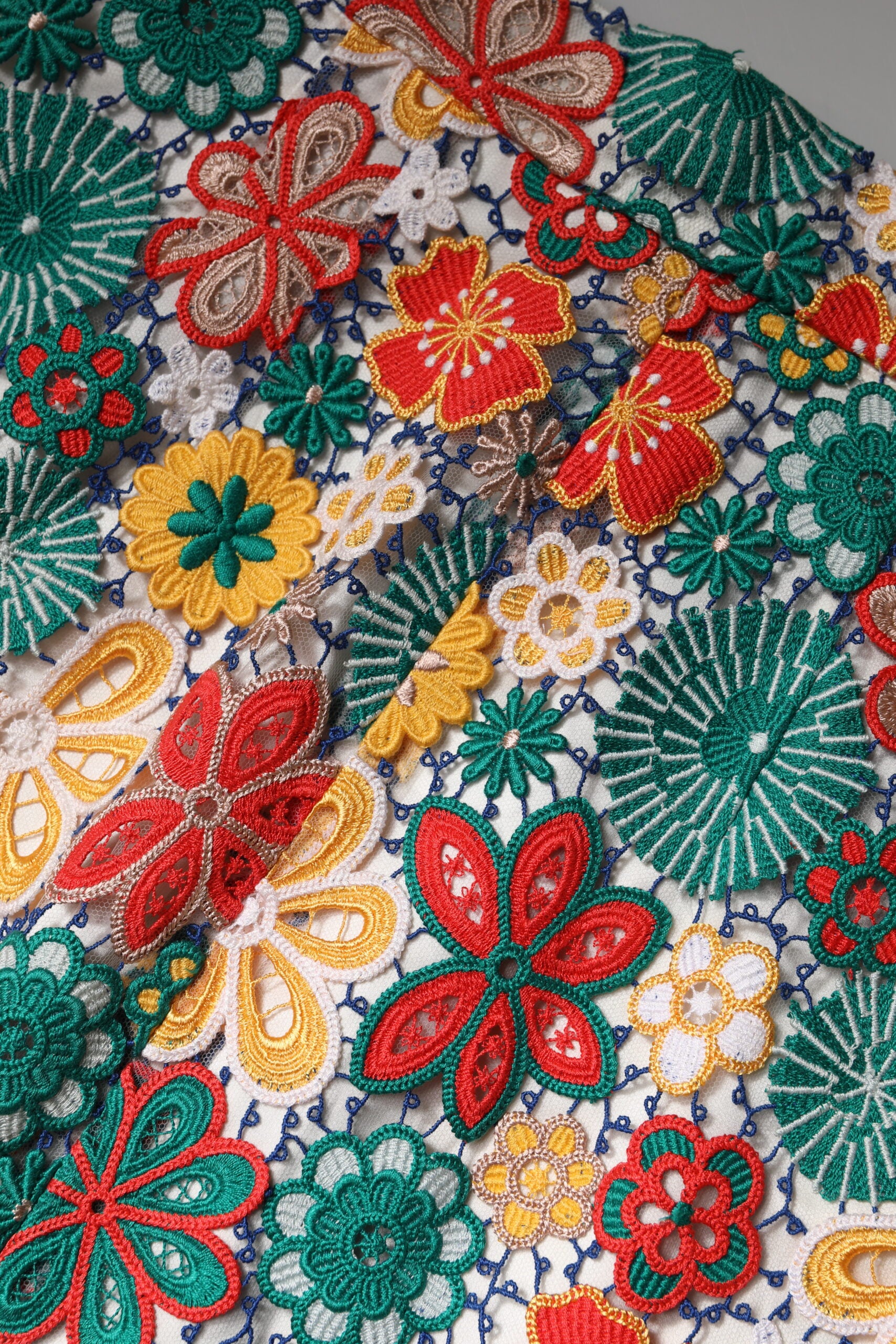 Dolce &amp; Gabbana Mehrfarbiger Minirock mit hoher Taille und Blumenspitze