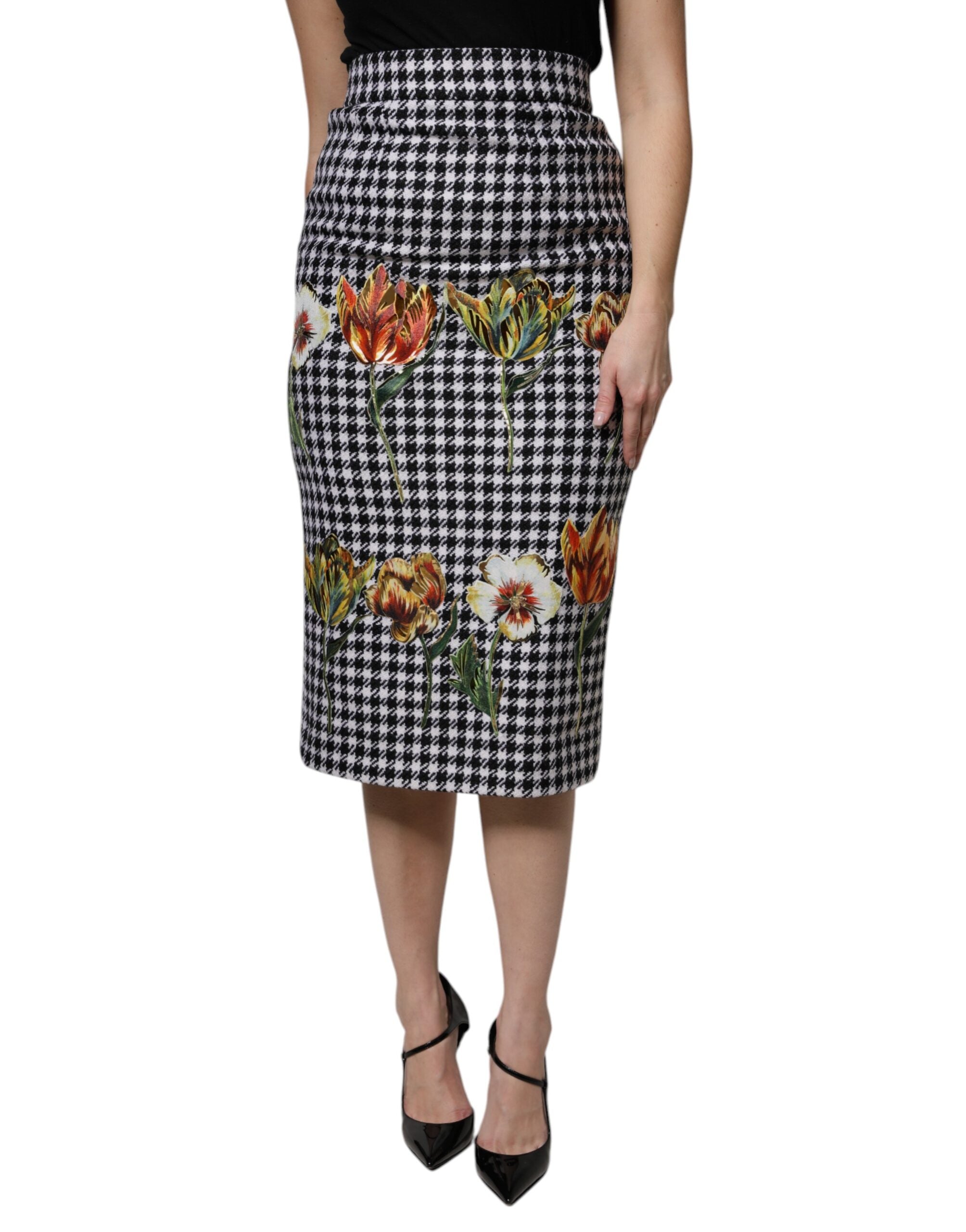 Dolce &amp; Gabbana – Mehrfarbiger Bleistiftrock mit Blumenmuster und hoher Taille