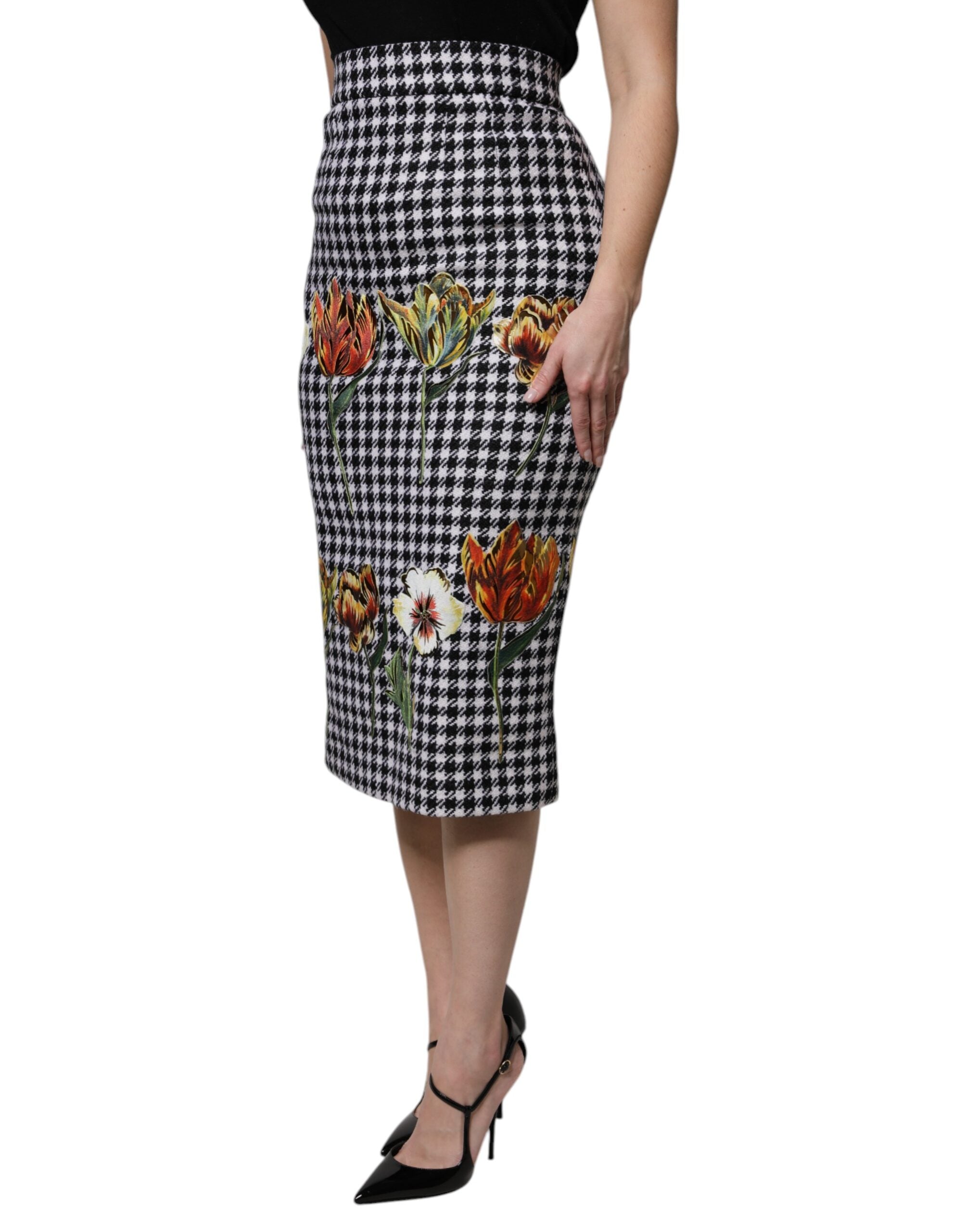 Dolce &amp; Gabbana – Mehrfarbiger Bleistiftrock mit Blumenmuster und hoher Taille