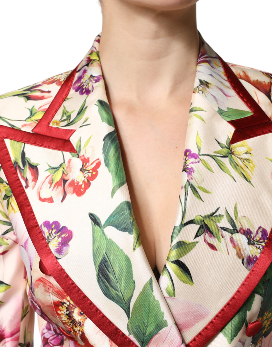 Dolce &amp; Gabbana – Zweireihige Jacke mit mehrfarbigem Blumenmuster