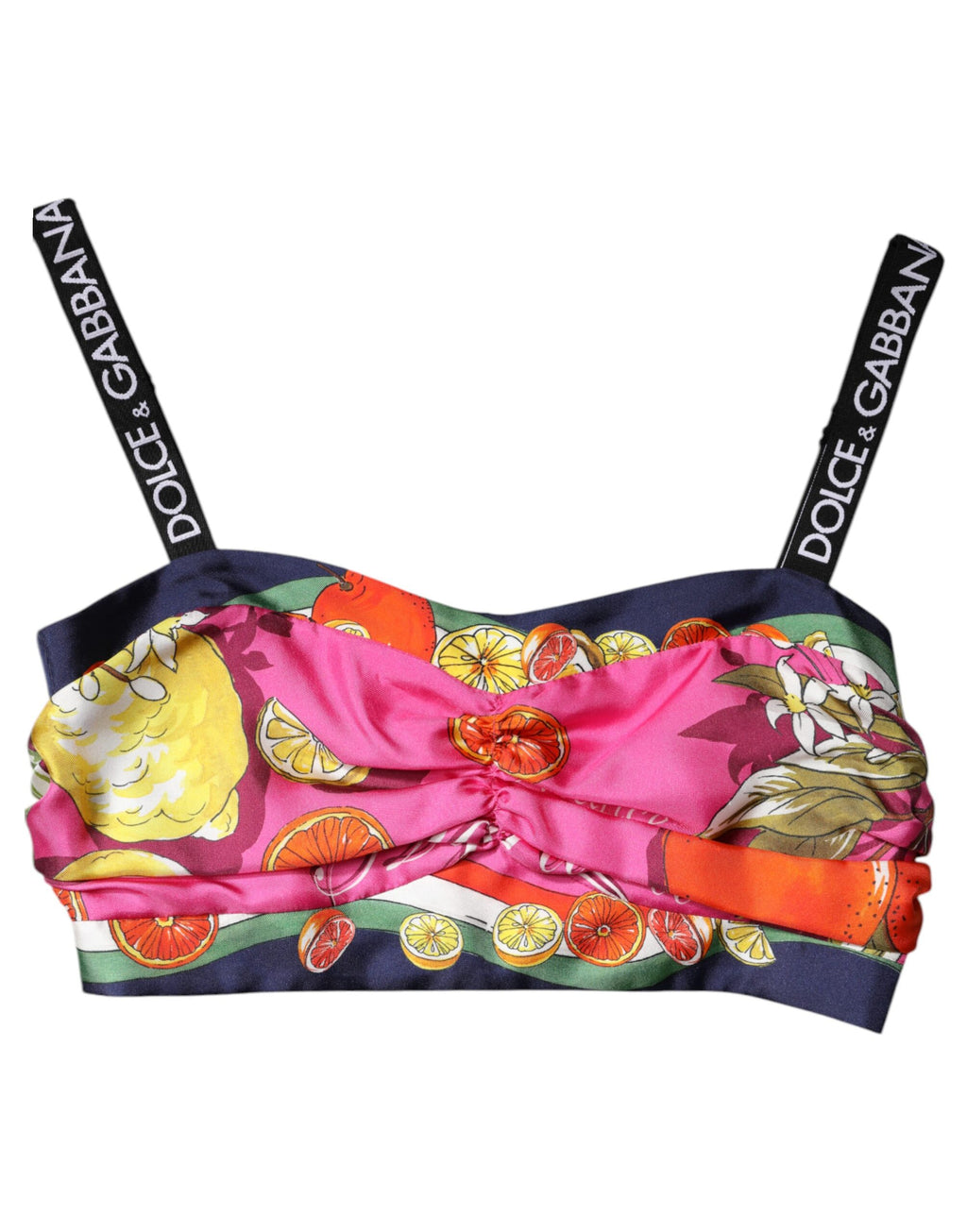 Dolce &amp; Gabbana – Ärmelloses Bustier-Crop-Top mit mehrfarbigem Blumenmuster