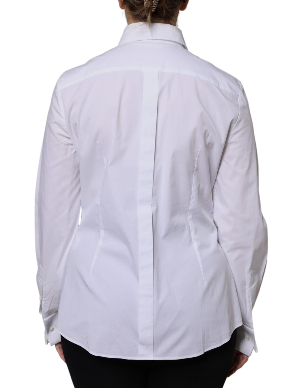 Dolce & Gabbana White Cotton Dress Collared Dress Shirt Top