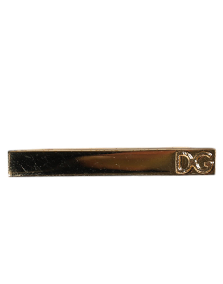 Dolce &amp; Gabbana Goldfarbene Krawattenklammer aus Messing mit Kristallen