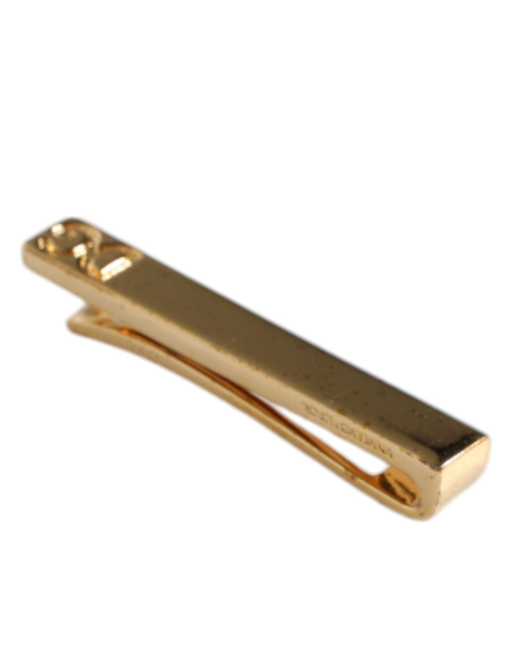 Dolce &amp; Gabbana Goldfarbene Krawattenklammer aus Messing mit Kristallen