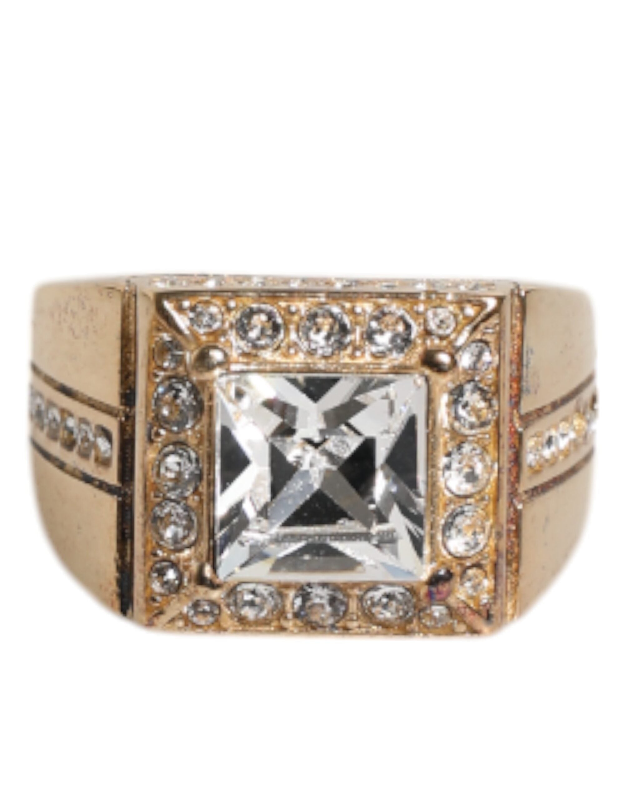 Dolce &amp; Gabbana – Goldfarbener Ring aus Sterlingsilber 925 mit Kristallen