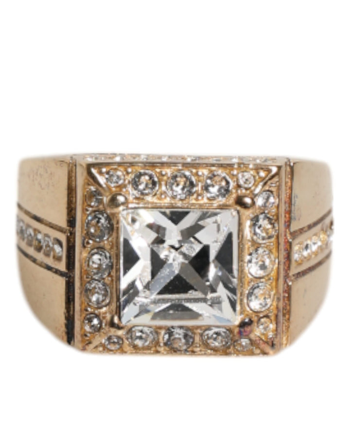 Dolce &amp; Gabbana – Goldfarbener Ring aus Sterlingsilber 925 mit Kristallen