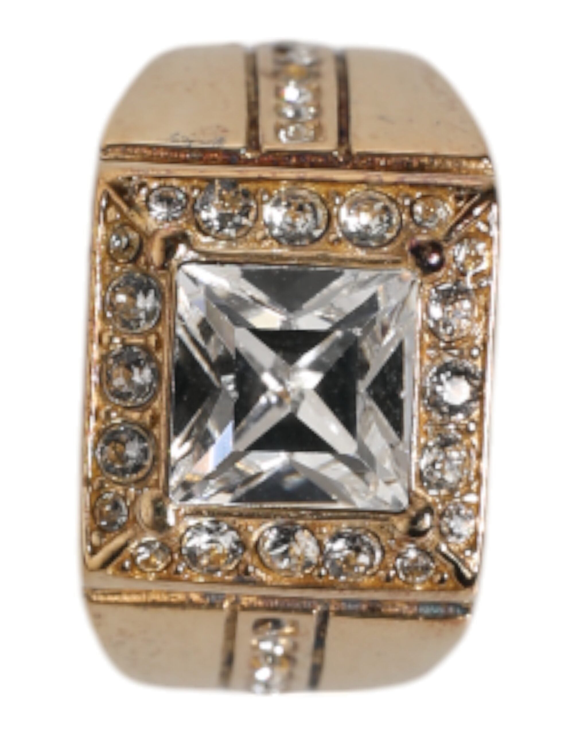 Dolce &amp; Gabbana – Goldfarbener Ring aus Sterlingsilber 925 mit Kristallen
