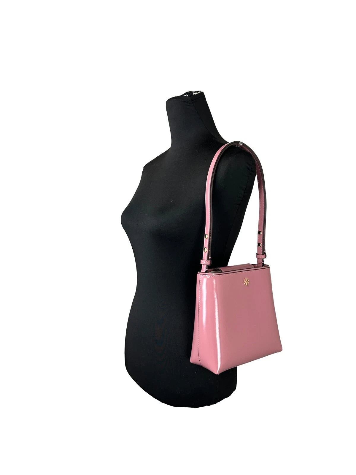Tory Burch Patent Emerson Kleine Beuteltasche Pink