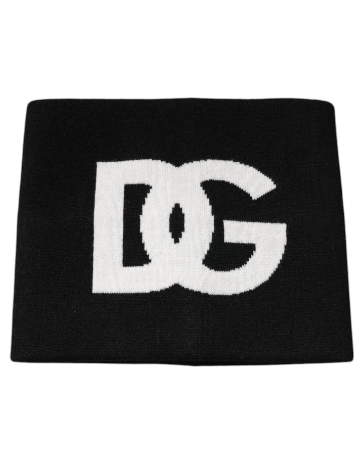 Dolce &amp; Gabbana – Quadratisches Taschentuch aus Kaschmir mit DG-Logo in Schwarz