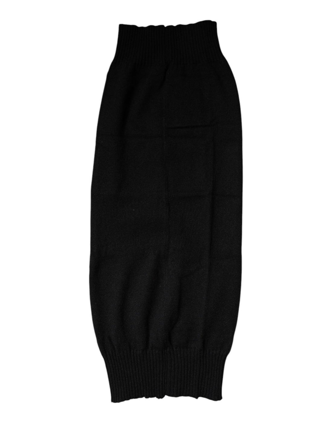Dolce &amp; Gabbana – Schwarzer, gestrickter Halswärmer-Foulardschal aus Kaschmir