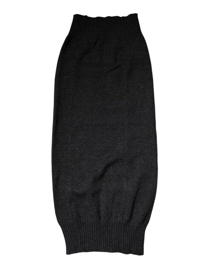 Dolce &amp; Gabbana – Schwarzer, gestrickter Halswärmer-Foulardschal aus Kaschmir