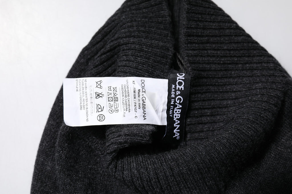 Dolce &amp; Gabbana – Schwarzer, gestrickter Halswärmer-Foulardschal aus Kaschmir