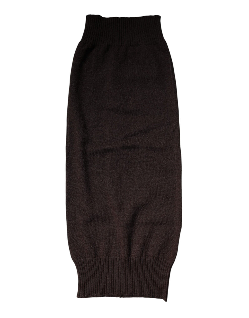 Dolce &amp; Gabbana – Brauner, gestrickter Halswärmer-Foulardschal aus Kaschmir