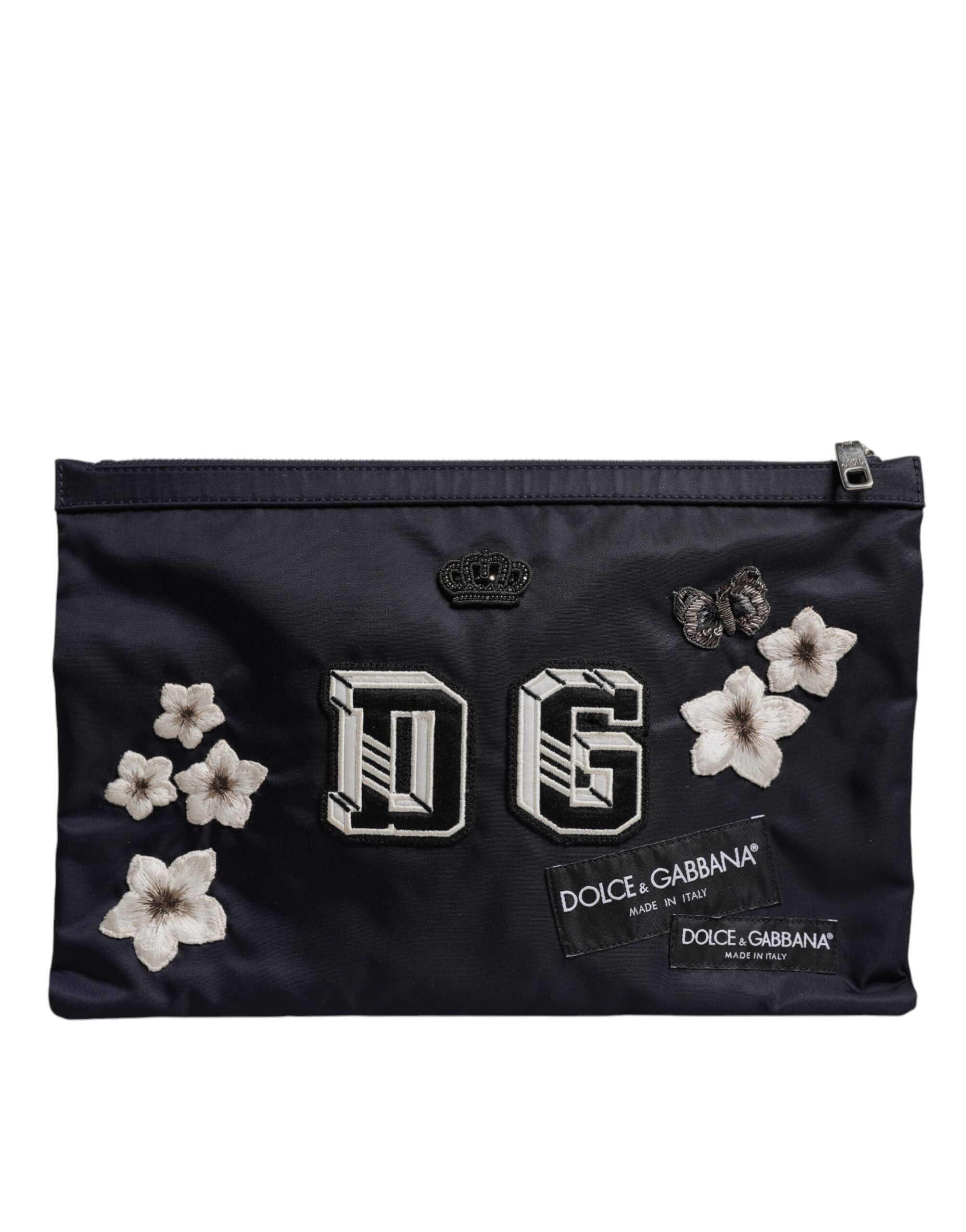 Dolce &amp; Gabbana – Blaue Clutch mit DG-Logo-Patch