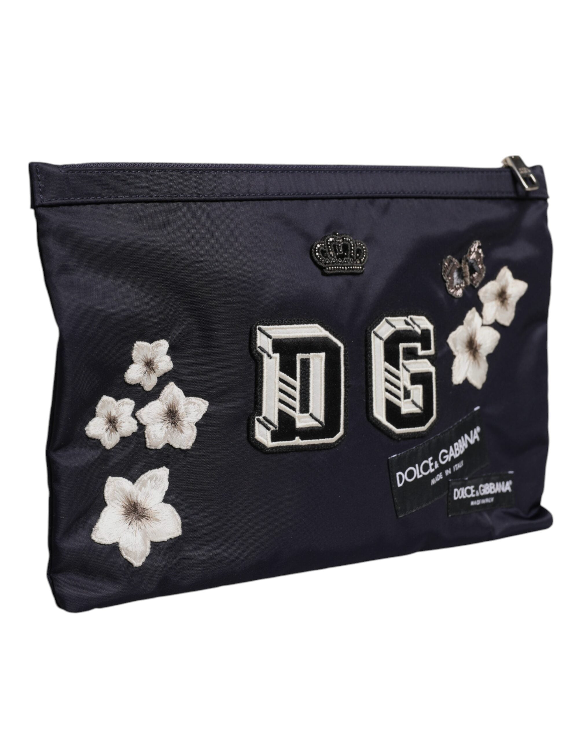 Dolce &amp; Gabbana – Blaue Clutch mit DG-Logo-Patch