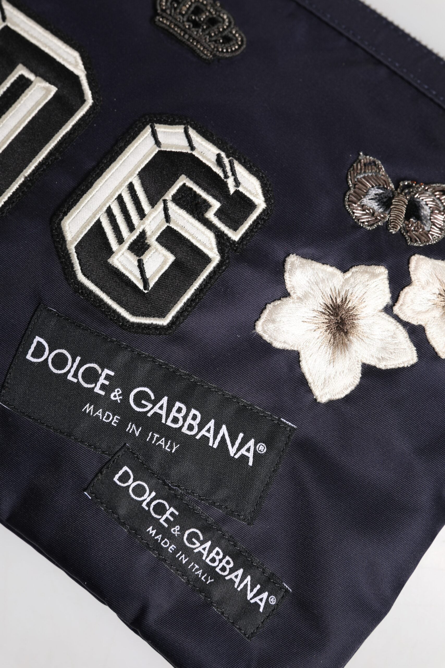 Dolce &amp; Gabbana – Blaue Clutch mit DG-Logo-Patch