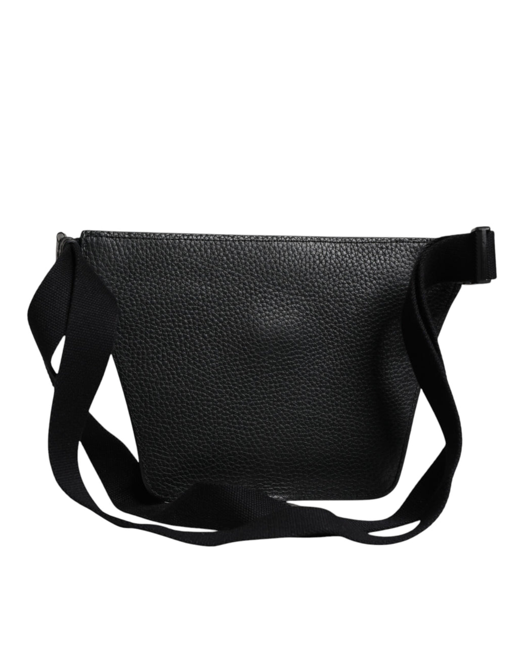 Dolce &amp; Gabbana Gürteltasche aus schwarzem Kalbsleder mit Logo-Plakette